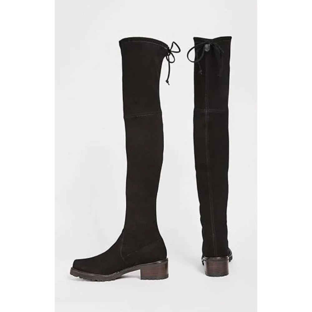 Stuart Weitzman Vanland Over the Knee Boot 9.5 Black NWOT Suede Tall High Lug